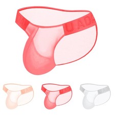 Slip Unterwäsche Low Waist Herren Mesh Nylon durchsichtig ultradünn für bikini