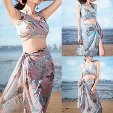 Damen Strandkleid Polyester Spandex Stoff Rüschenrand Design Etikett Größe S
