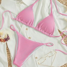 Zum Schwimmen Schnür für bikini Einfarbig für bikini Damen Bademode Sommer