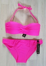 JOE BOXER Gr. 8 rosa BANDEAU BIKINI Strand 2 TEILIG Urlaub Neckholder Slip XS