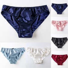 für trendy Damen Seide Schleife Höschen Low Waist Rüschen Tangas Slip Bikinis