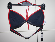 TOMMY HILFIGER Triangel Bikini Oberteil / Gr. XL / Navy Rot / Neu