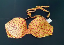 BOUX AVENUE BIKINI OBERTEIL GELB DITSY GEBLÜMT GR. 38B NEU