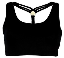 Goa Psytrance Bikini Top, Boho Top, Pixi Yoga Top - schwarz