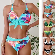 Damen für bikini Bademode Set Ethno Retro Design Slip und BH für Strand