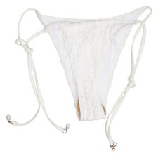 Bikiniunterteil, Größe: S, Weiß, Elasthan/Polyester, Einfarbig, Damen #sGY