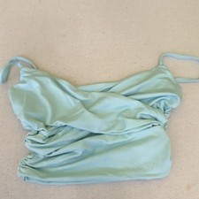 SheIn Damen Bandeau Bikini-Top XS Normalgröße Hellblau ohne Muster
