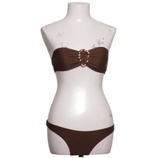 Bikini, Größe: S, Elasthan/Polyamid, Braun, Einfarbig #elV