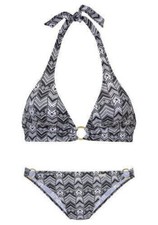 Schwarz & Weiß Bikini 12 A B Cups 12A 12B Triangel Herausnehmbare Pads Damen Set