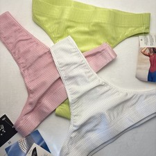 Triple Color Candy Jay Vintage Bikini Briefs | White Pink Citronella M