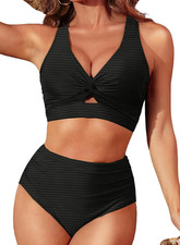 Dokotoo Damen Bikini Set Sexy Push up Bikinis High Waist Bauchweg Bademode Zweit