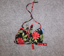 BIKINI OBERTEIL TRIANGEL  GRÖSSE S SCHWARZ MIT BLUMEN SCHAUMSTOFF
