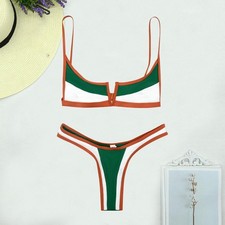 Damen Bikini Set Neckholder Zweiteiliger Badeanzug Für Strand Schwimmbad Party