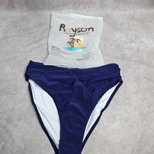 Rayson Damen Marine Bikinihose Größe S Hohes Bein Rüschen Bademode