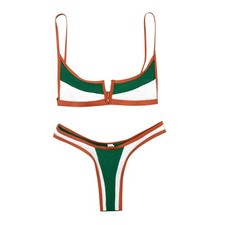Damen Bikini Set Neckholder Zweiteiler Badeanzug für Strand Schwimmbad Party L