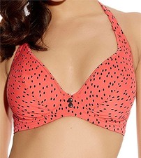 Freya 3739 Pip Bügel gebändert Plunge Neckholder Bikini Oberteil koralle orange 28D