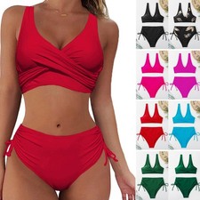 Sommer Strandkleidung Tankini Bikini Set Bademode Damen Zweiteiliger Badeanzug