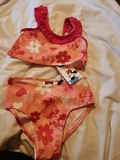 Disney Minnie Mouse Mädchen 2-teiliges Badeanzug Badeanzug pink neu mit Etikett Alter 7-8