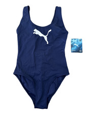 Puma Badeanzug Damen Navy Gr. UK 6 XS Stretch Bikini 1 Teiler Strand Stretch Neu mit Etikett