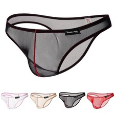 Herren Sexy Mesh Durchsichtige Pouch Briefs for bikini Unterwäsche Lingerie