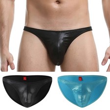 Hochwertig Zuhause Herren Slip Wetlook Clubwear Dessous Glänzend Unterhose