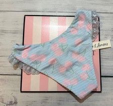 For Love & Lemons Graceanne Rüschen Bikinihose Blau XS, Brazilian, Floral