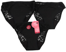 M&S Periode Bikini Höschen schwarz schwer Damengröße 4/6 x3