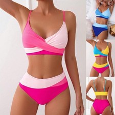Trendiger Damen Badeanzug Color Block für bikini mit Brustkreuz für