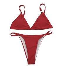 Damen Zweiteiliges für bikini Set für Einfarbig Triangel Design Polyester