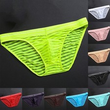 Neu Herren transparent gestreift für mini Slip für bikini Unterwäsche