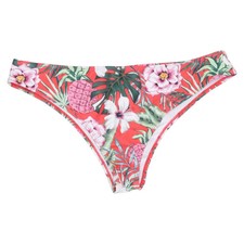 Bikiniunterteil, Größe: M, Rot/Mehrfarbig, Elasthan/Polyamid, Blumen, Damen #gpg