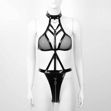 Damen Body Sexy for bikini Cross-Dressing Dessous-Set Lady Nachtwäsche Schwarz