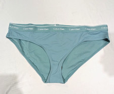 Calvin Klein Damen Bikinihose mit Logo Bund, Türkis 3XL NEU
