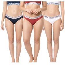 PEPE JEANS 10438 Damen Bikini Slip 3er Pack Comfort Panties Baumwolle...