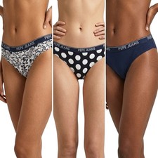 PEPE JEANS Damen Bikini Slips 3er Pack Slips Baumwolle Panties Stretch...