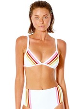 Rip Curl Wave Shapers Tri-Bikini-Top mit Streifen in Weiß