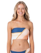 Rip Curl Sunsetters Block Bandeau Bikini Oberteil in Pfirsich